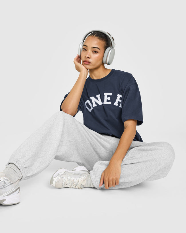 Oversized Oner Girlfriend Washed T-Shirt | True Blue