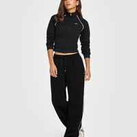 Jersey Tracksuit Zip Through Jacket | Black