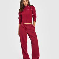Jersey Tracksuit Zip Through Jacket | Ruby Red