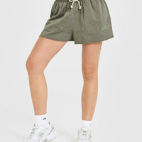 Raw Lounge Oversized Shorts | Washed Alpine Green