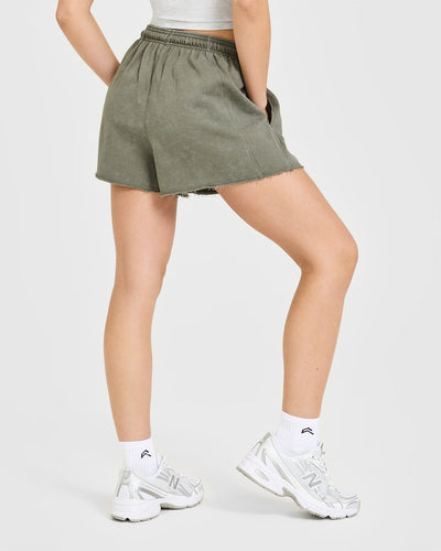 Raw Lounge Oversized Shorts | Washed Alpine Green