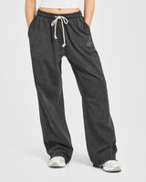 Raw Lounge Wide Leg Joggers | Washed Black