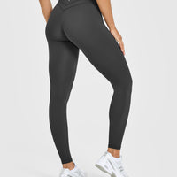 UnifiedMove High Waisted Leggings White Logo | Coal