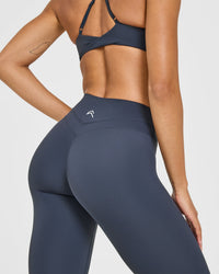 UnifiedMove™ High Waisted Leggings White Logo | True Blue