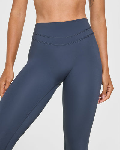 UnifiedMove™ High Waisted Leggings White Logo | True Blue