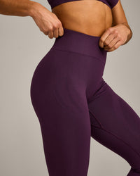 EnhanceLift™ Seamless Leggings with Grey Logo | Blackberry Purple
