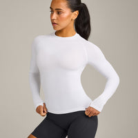 Oner Seamless Fitted Long Sleeve Regular Top | White