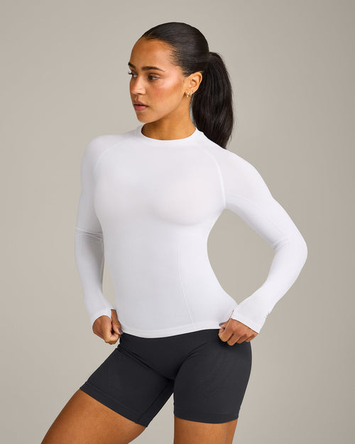 Oner Modal Oner Seamless Fitted Long Sleeve Regular Top | White