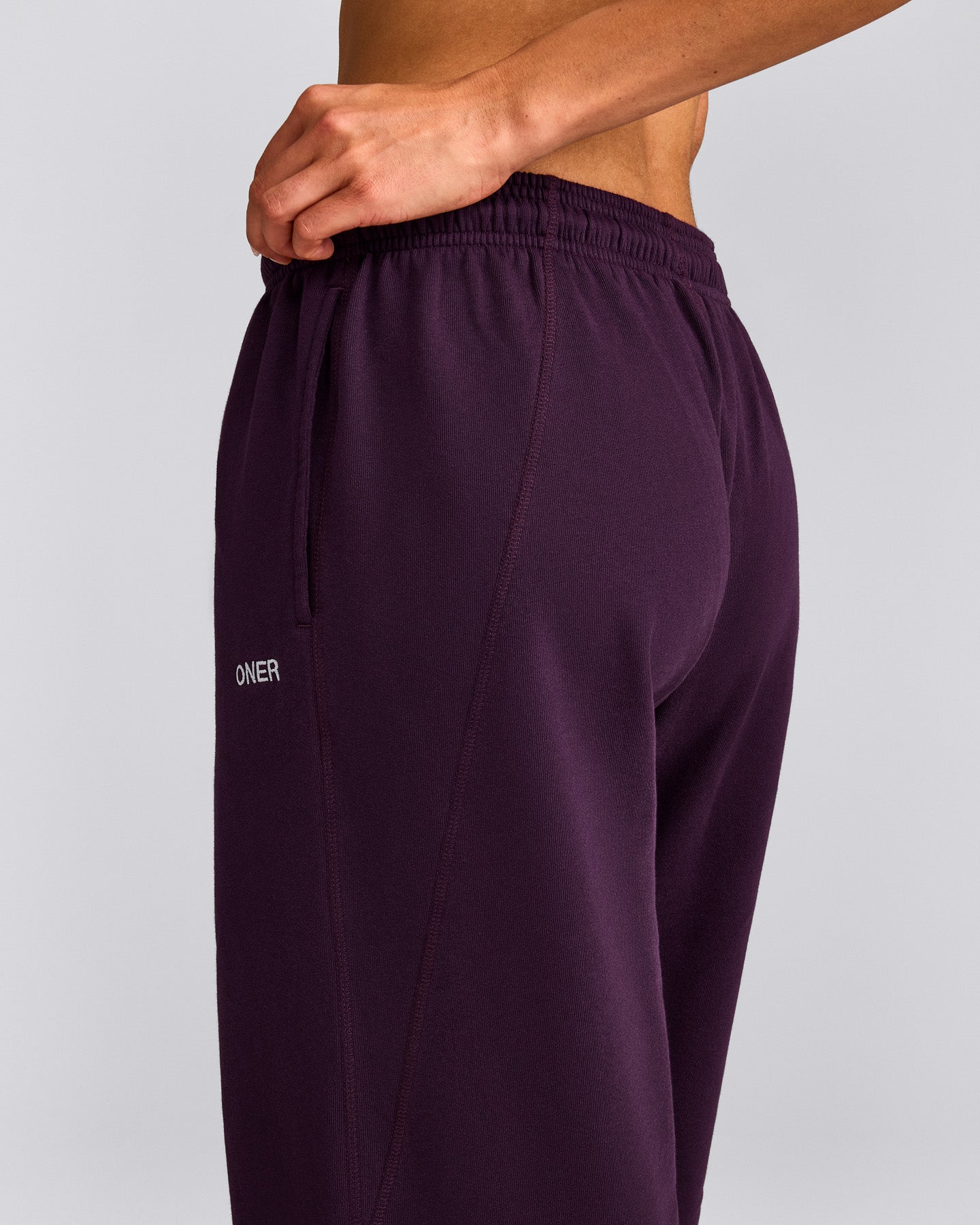 Cotton Vintage Lounge Wide Leg Joggers | Washed Blackberry Purple