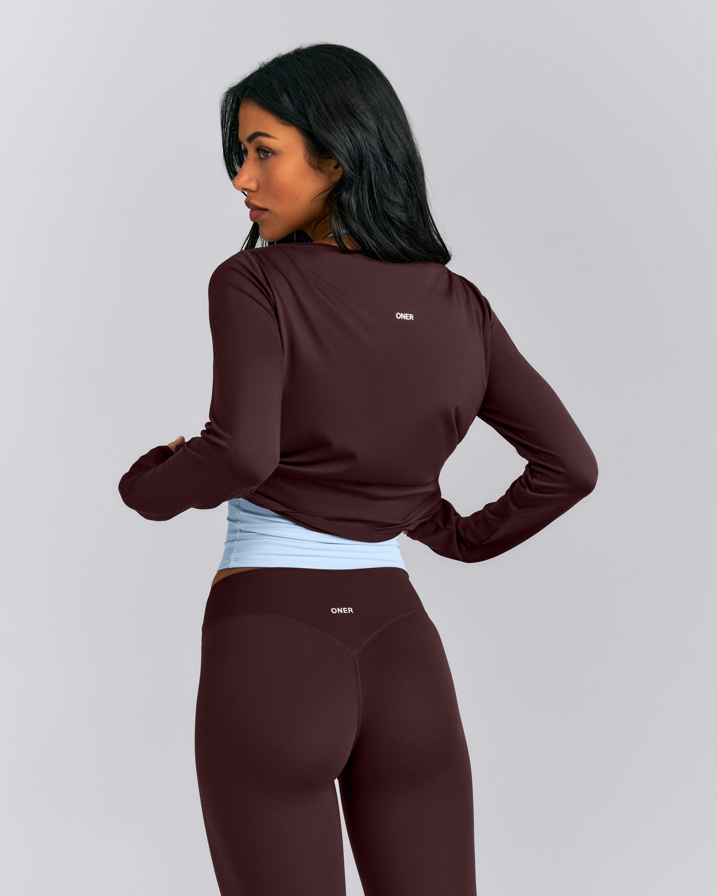 FormeSoft™ Relaxed Slash Neck Long Sleeve Top | Plum Brown