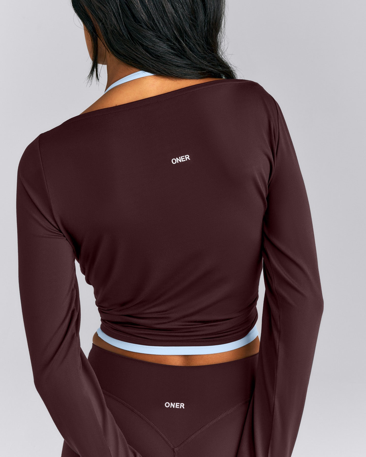 FormeSoft™ Relaxed Slash Neck Long Sleeve Top | Plum Brown
