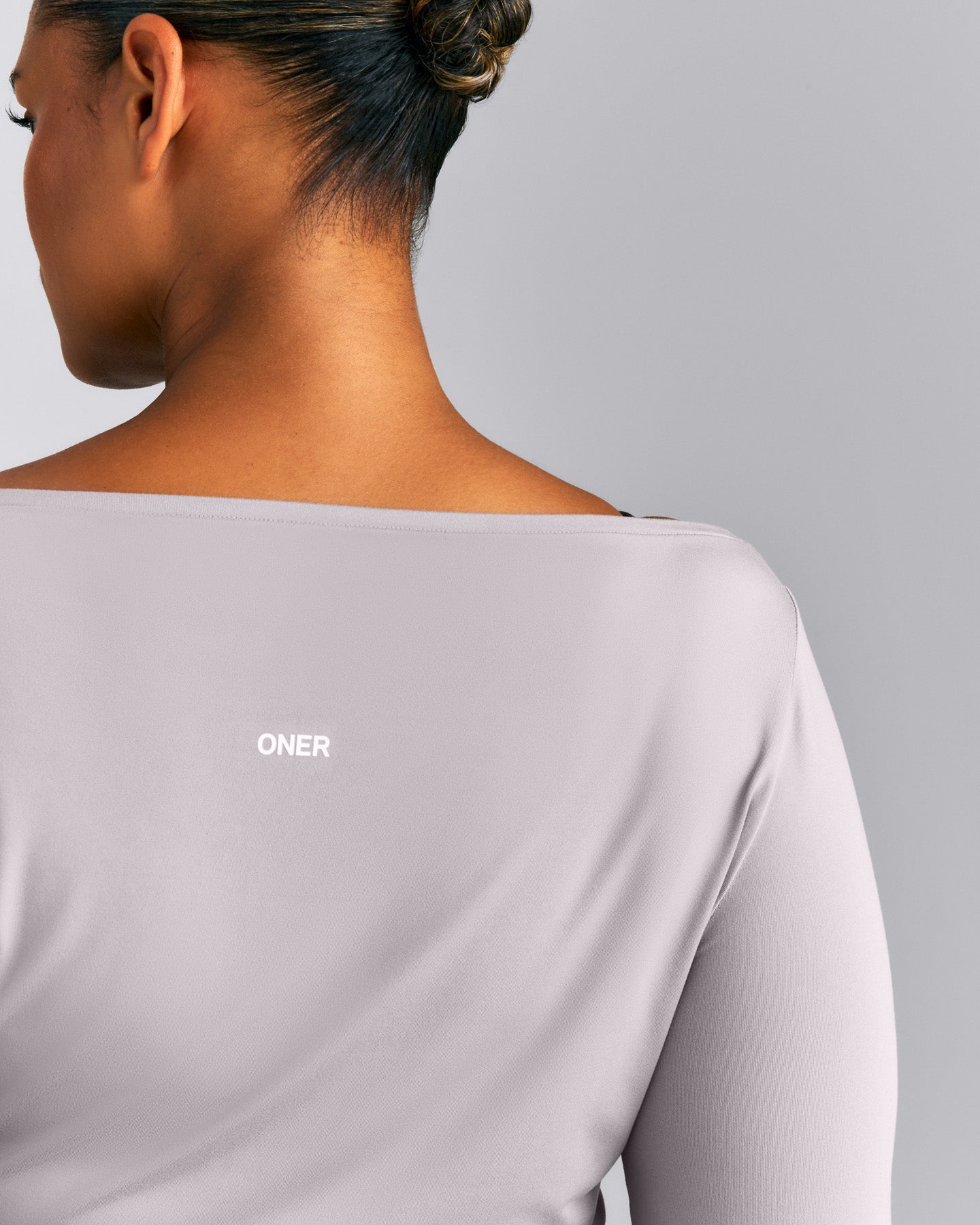 FormeSoft™ Relaxed Slash Neck Long Sleeve Top | Zinc Grey