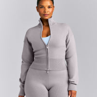Mid Weight Cotton Knit Cardigan | Dark Zinc Grey