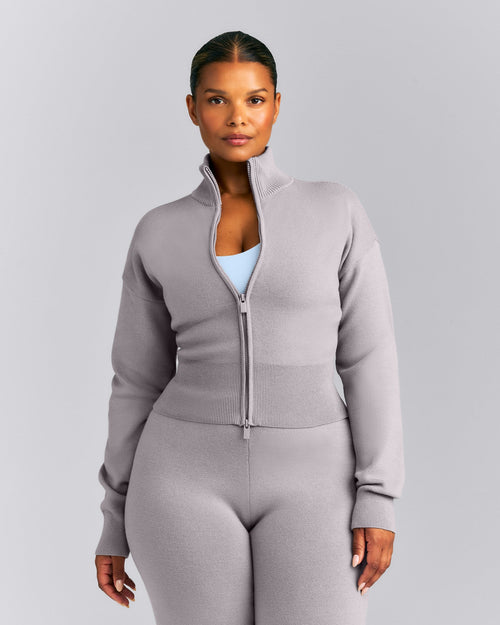 Mid Weight Cotton Knit Cardigan | Dark Zinc Grey