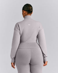Mid Weight Cotton Knit Cardigan | Dark Zinc Grey
