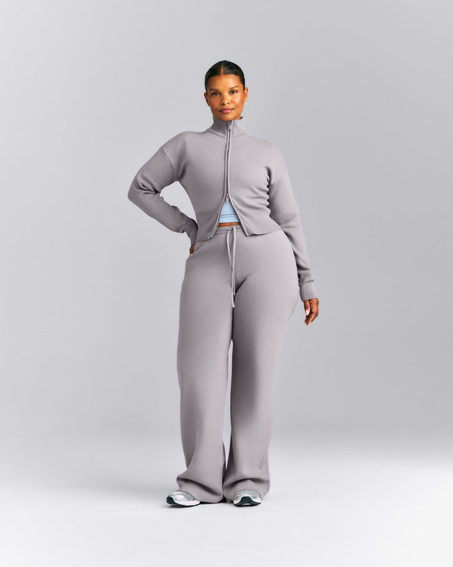 Mid Weight Cotton Knit Cardigan | Dark Zinc Grey