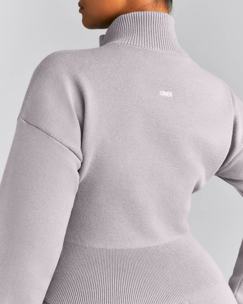Mid Weight Cotton Knit Cardigan | Dark Zinc Grey
