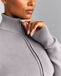 Mid Weight Cotton Knit Cardigan | Dark Zinc Grey