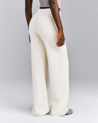Mid Weight Cotton Knit Trouser | Marshmallow White