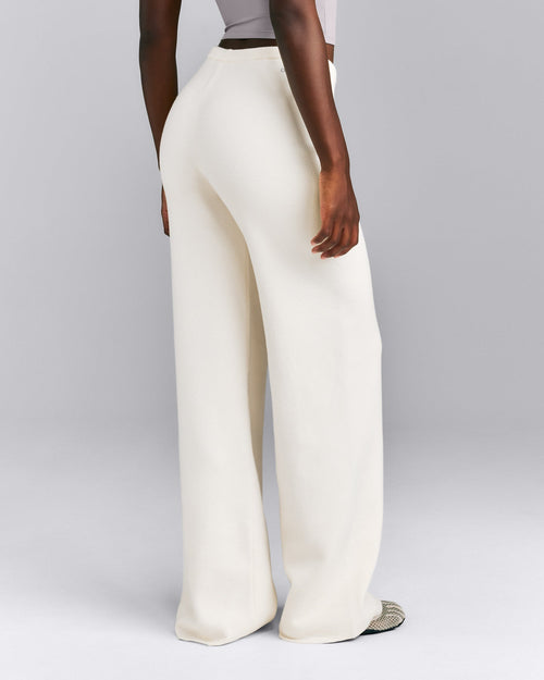 Mid Weight Cotton Knit Trouser | Marshmallow White