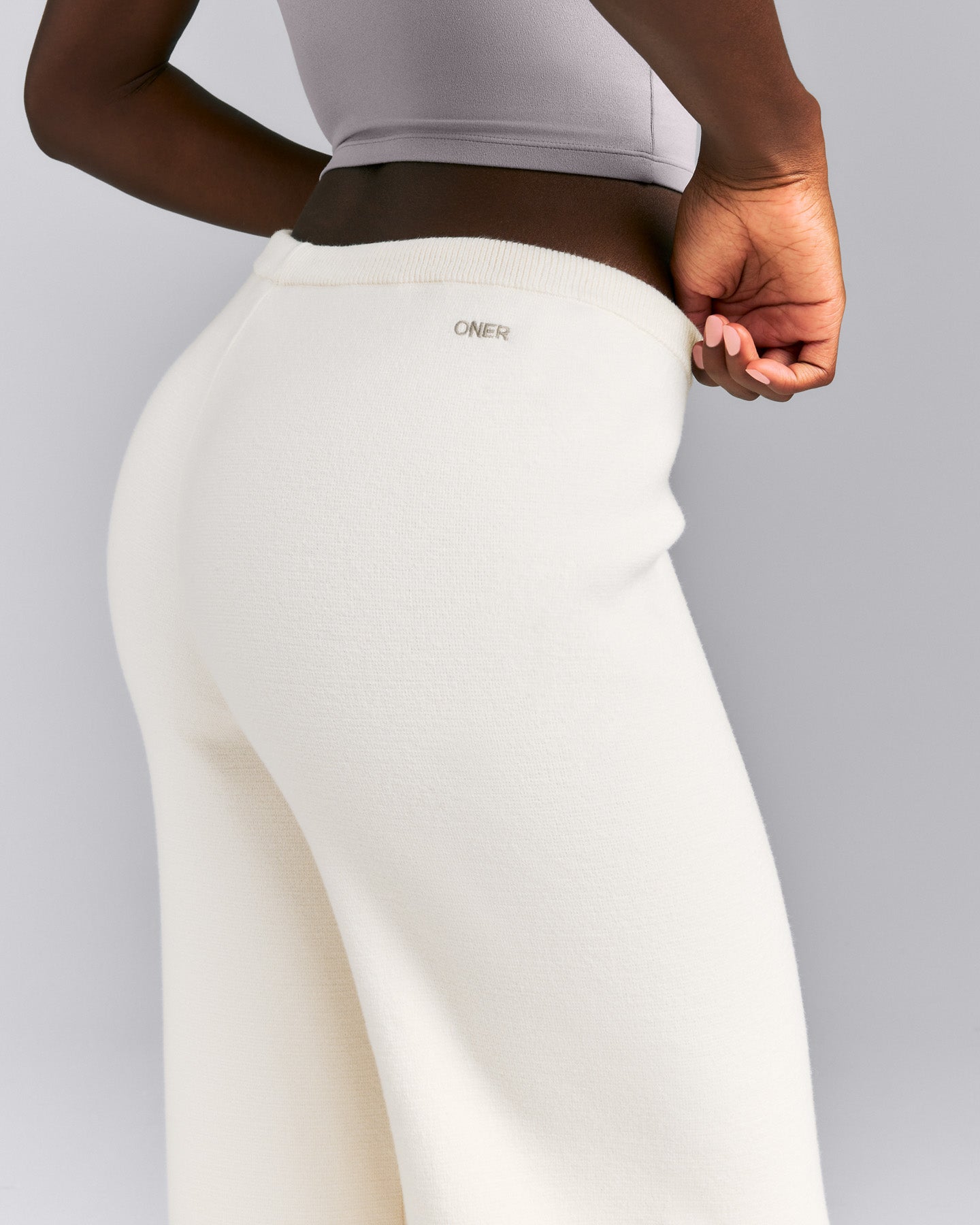 Mid Weight Cotton Knit Trouser | Marshmallow White