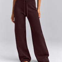 Mid Weight Cotton Knit Trouser | Plum Brown