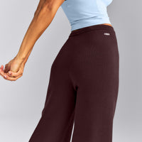 Mid Weight Cotton Knit Trouser | Plum Brown