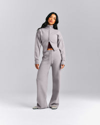 Mid Weight Cotton Knit Trouser | Dark Zinc Grey