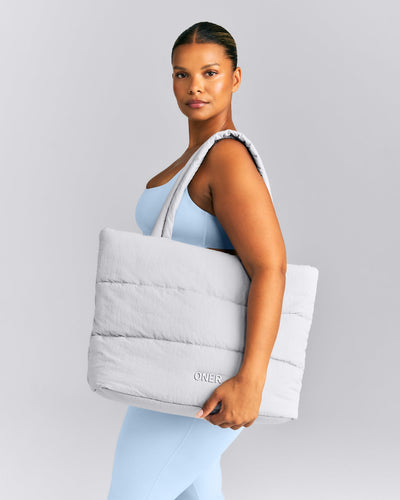 Quilted Tote Bag New Branding | Platinum Grey