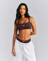 Seamless Scoop Neck Bralette | Plum Brown