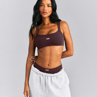 Seamless Scoop Neck Bralette | Plum Brown