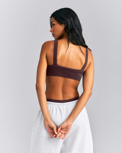 Seamless Scoop Neck Bralette | Plum Brown