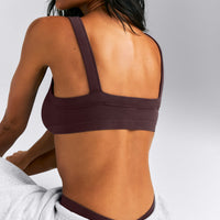Seamless Scoop Neck Bralette | Plum Brown