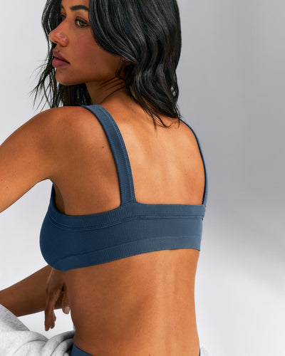 Seamless Scoop Neck Bralette | Storm Blue