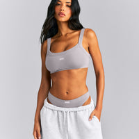 Seamless Scoop Neck Bralette | Warm Zinc Grey