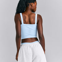 Seamless Scoop Neck Vest | Mist Blue