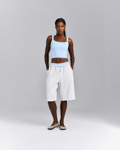 Seamless Scoop Neck Vest | Mist Blue