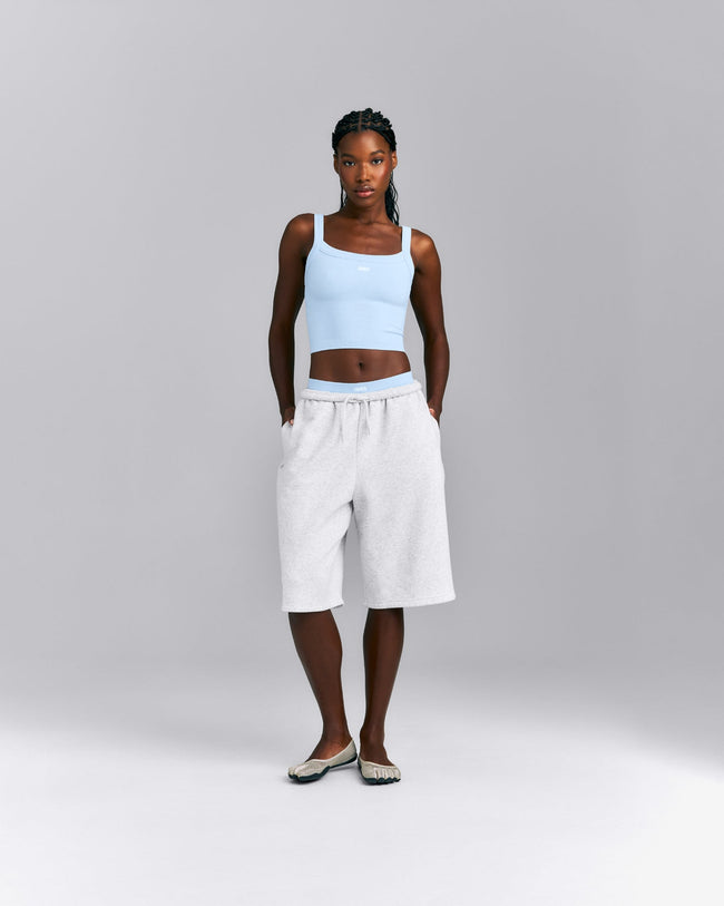 Seamless Scoop Neck Vest | Mist Blue