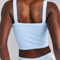 Seamless Scoop Neck Vest | Mist Blue