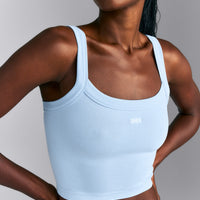 Seamless Scoop Neck Vest | Mist Blue