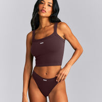 Seamless Scoop Neck Vest | Plum Brown