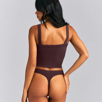 Seamless Scoop Neck Vest | Plum Brown