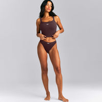 Seamless Scoop Neck Vest | Plum Brown