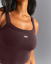 Seamless Scoop Neck Vest | Plum Brown