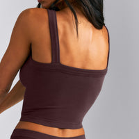 Seamless Scoop Neck Vest | Plum Brown
