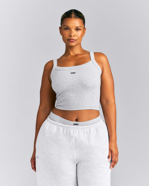 Seamless Scoop Neck Vest | Grey Marl