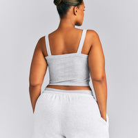 Seamless Scoop Neck Vest | Grey Marl