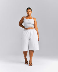 Seamless Scoop Neck Vest | Grey Marl