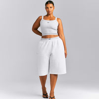 Seamless Scoop Neck Vest | Grey Marl