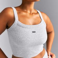 Seamless Scoop Neck Vest | Grey Marl
